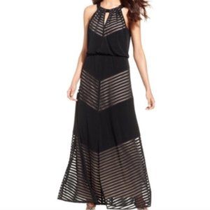 Apt 9 Maxi Dress Halter Black with Nude Lining | Size M